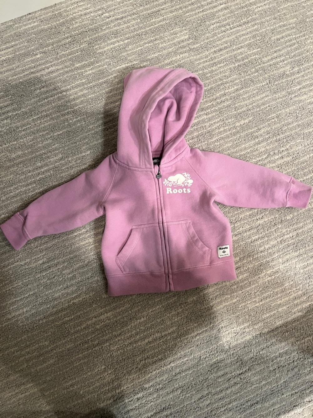Roots Kids Light Pink Zip Hoodie 6-12 months